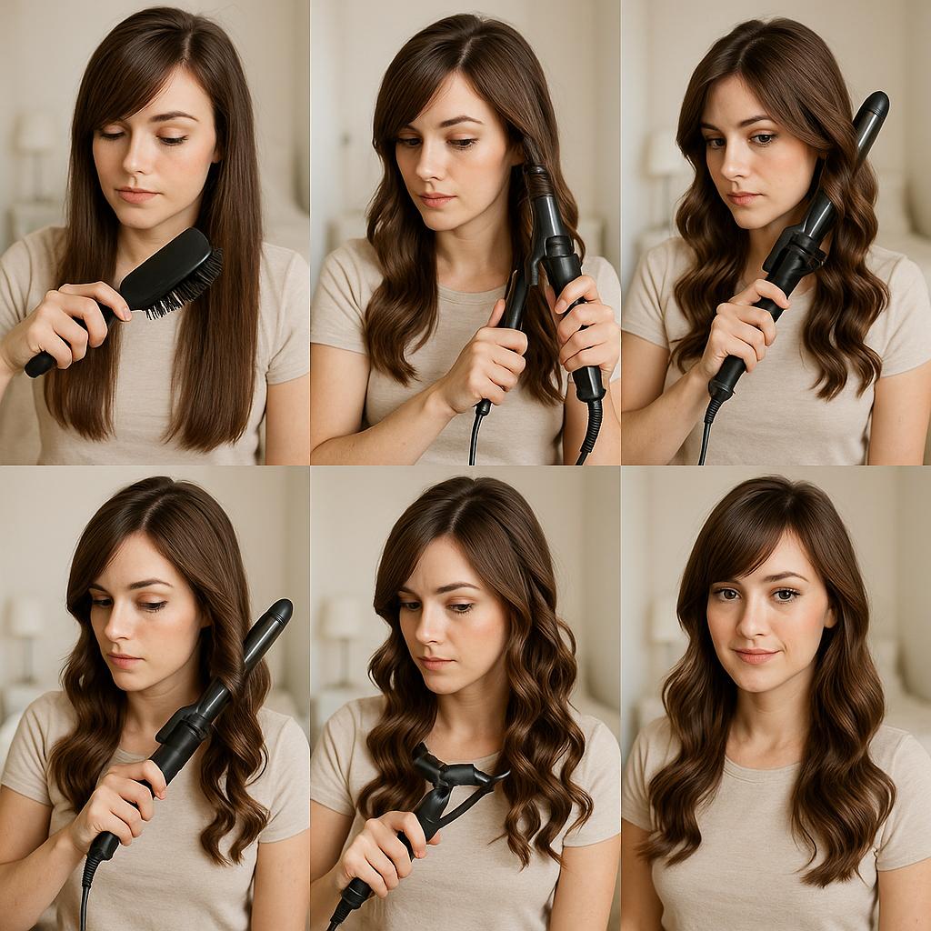 Ondas sueltas con flequillo lateral