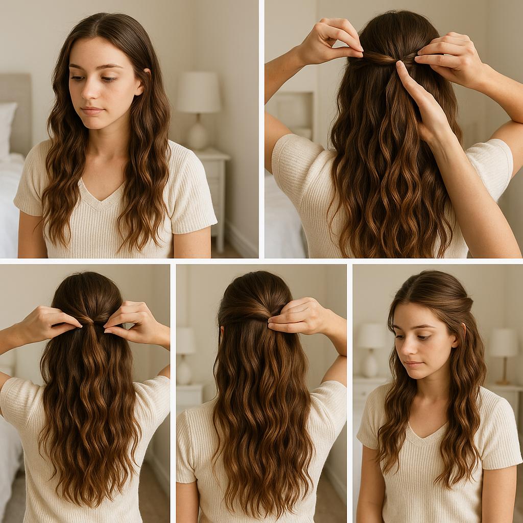 Semi recogido con ondas naturales