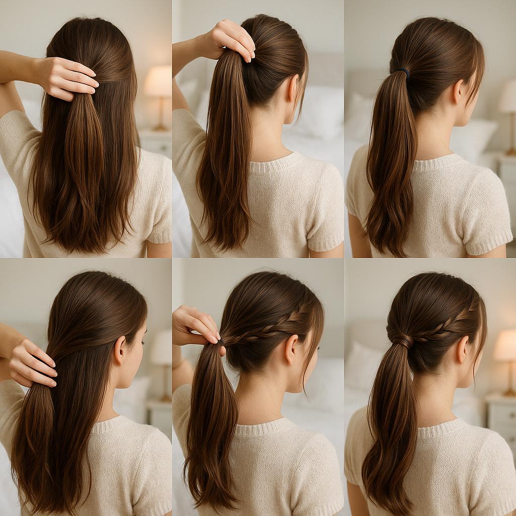 Media cola con detalles trenzados