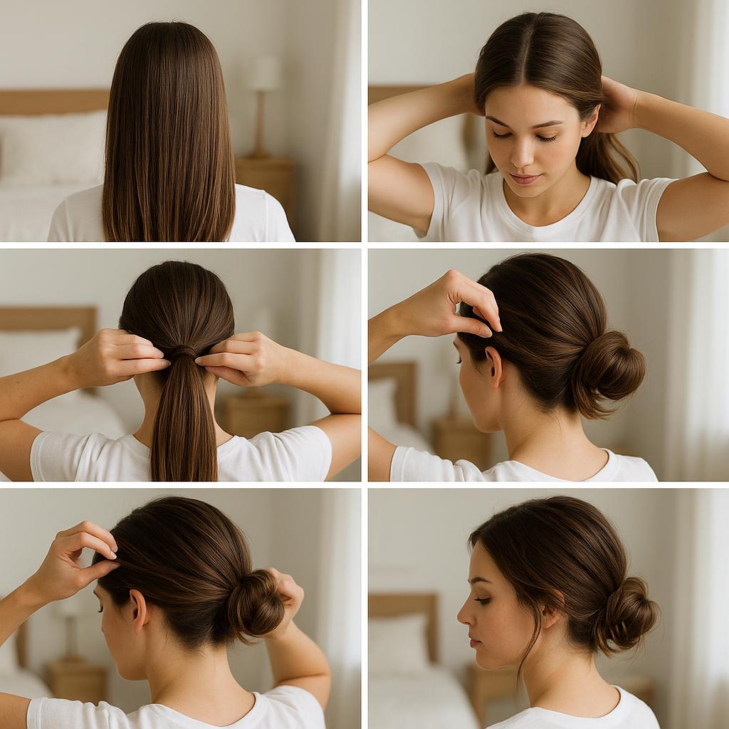 Moño bajo desenfadado