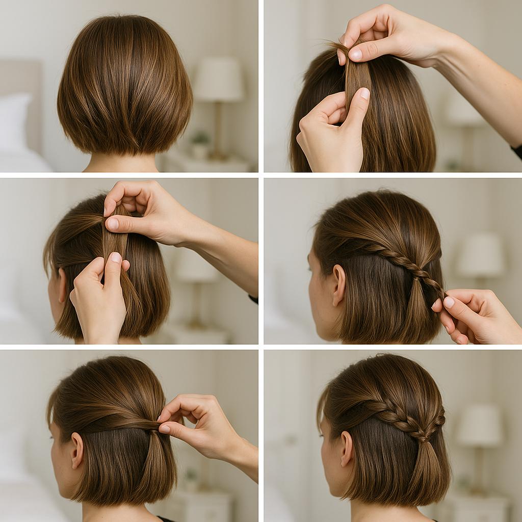 Media cola con detalles trenzados