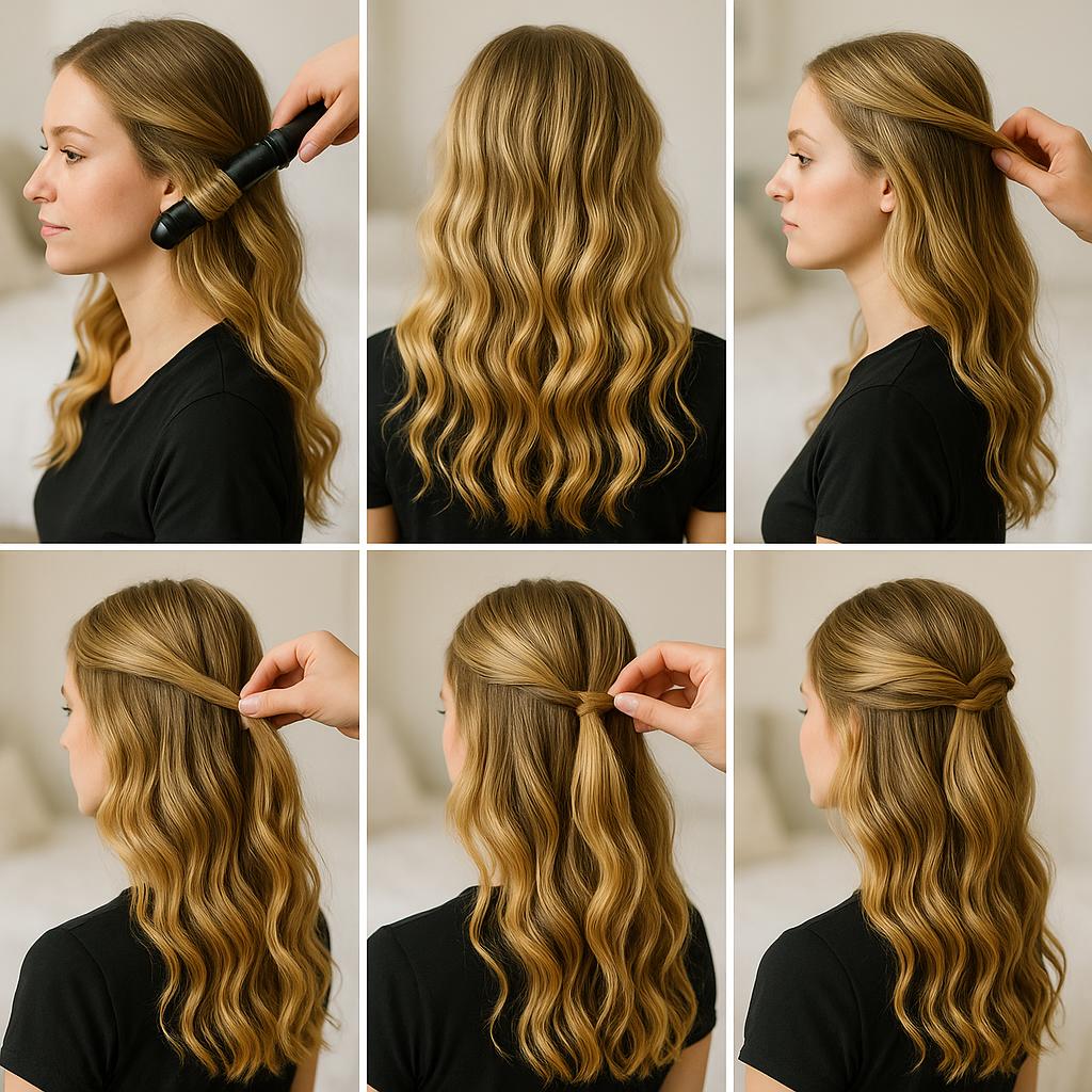 Ondas sueltas con semi recogido elegante