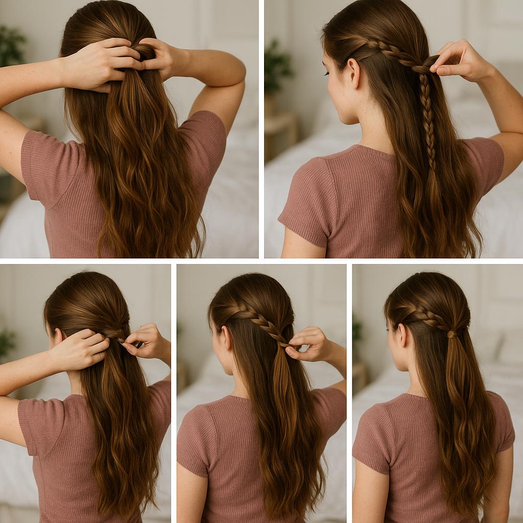 Media cola con detalles trenzados