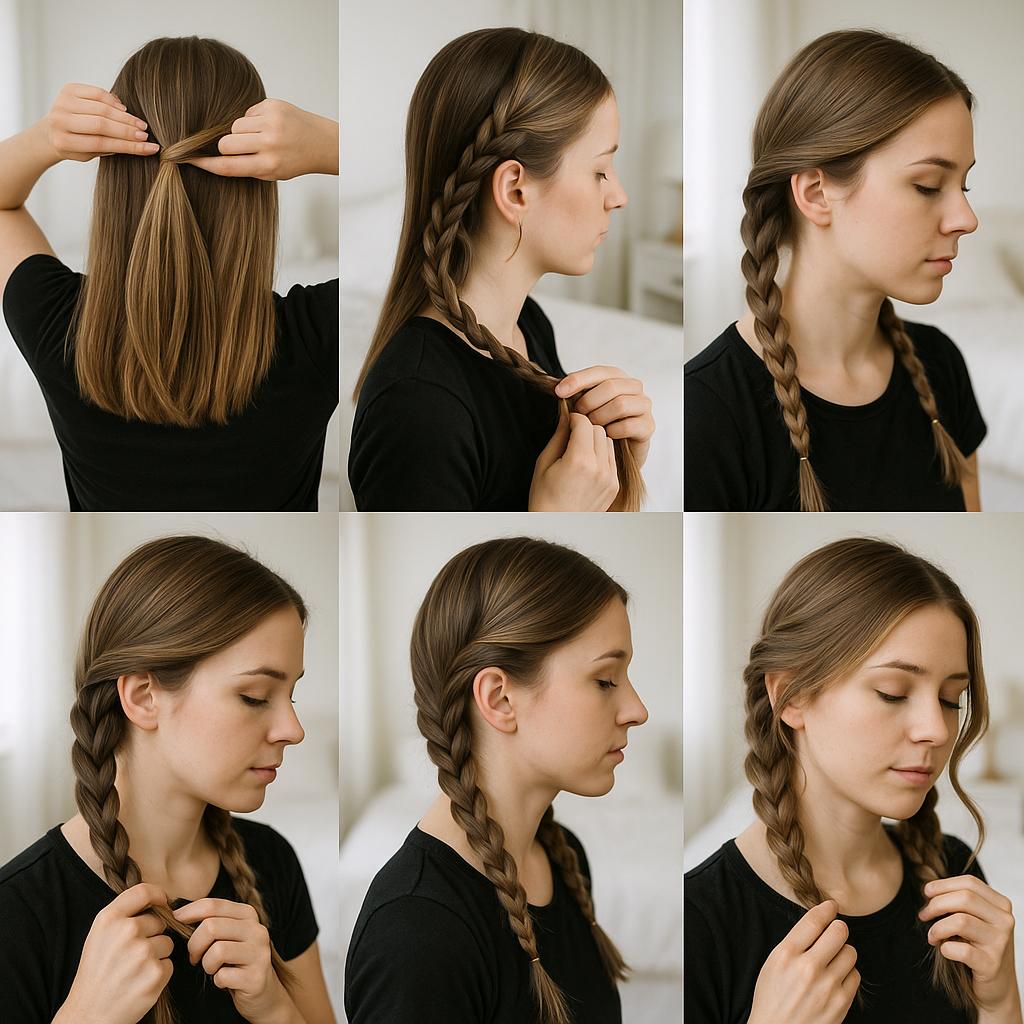 Trenza doble con acabado despeinado