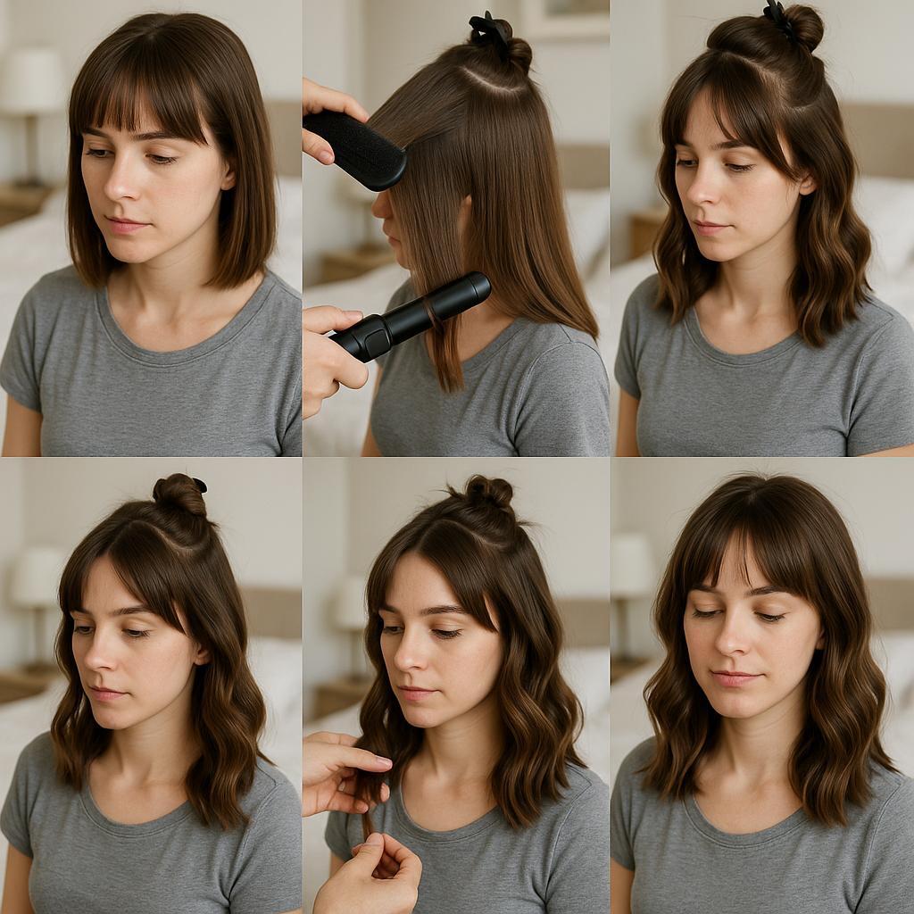 Melena midi con ondas naturales