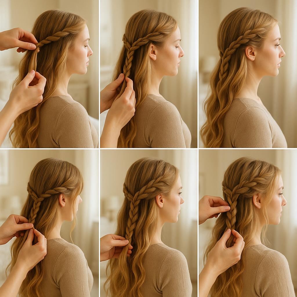 Trenza doble con acabado despeinado
