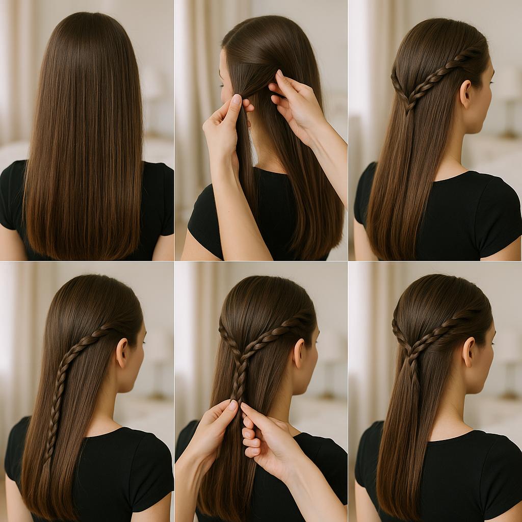 Media cola con detalles trenzados