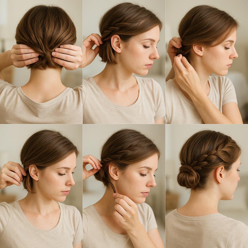 Moño bajo con trenza decorativa