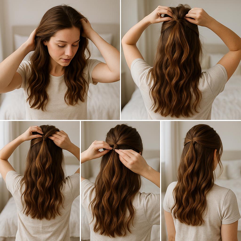 Semi recogido con ondas naturales