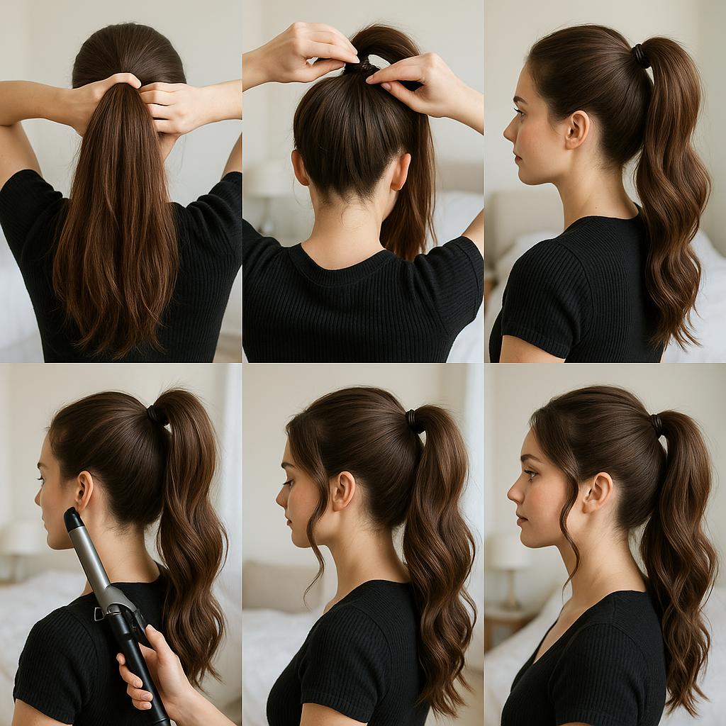 Coleta alta con ondas suaves