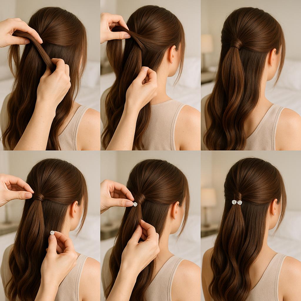 Media cola con accesorios brillantes