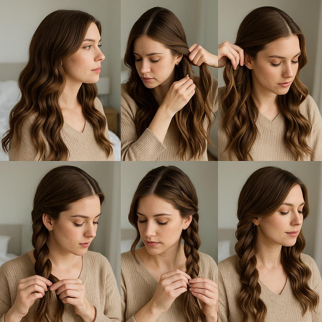 Trenza de lado con ondas sueltas
