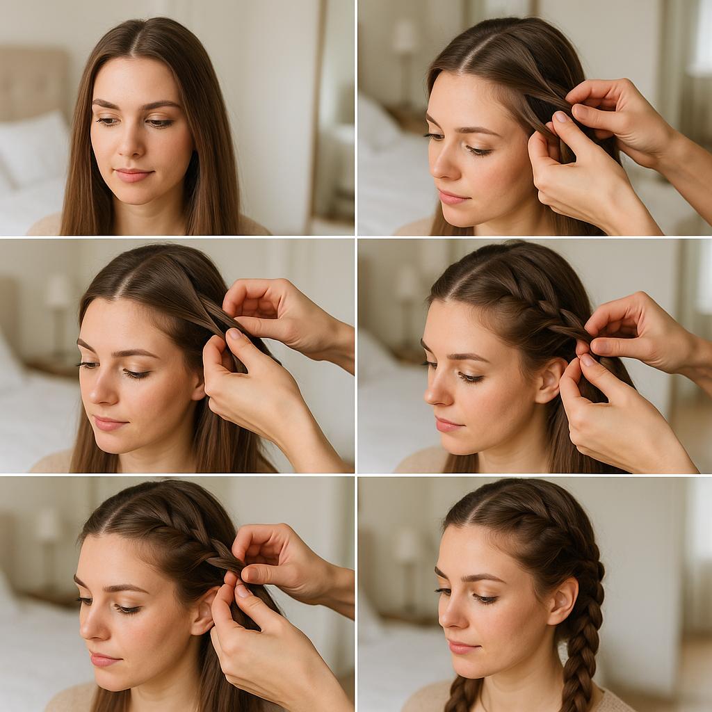 Trenza de raíz doble cruzada