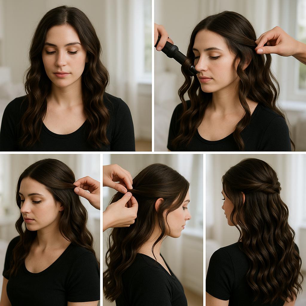 Semi recogido con ondas misteriosas