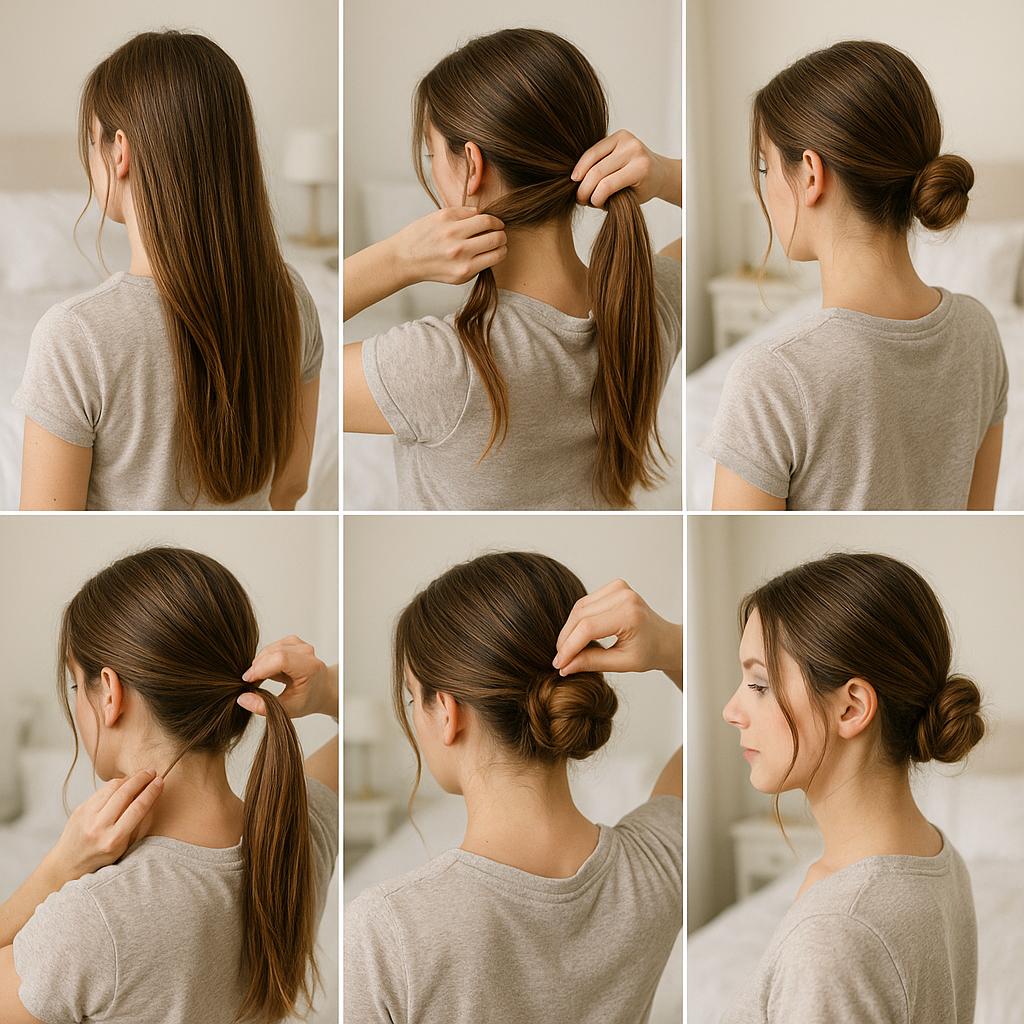 Moño bajo con mechones sueltos