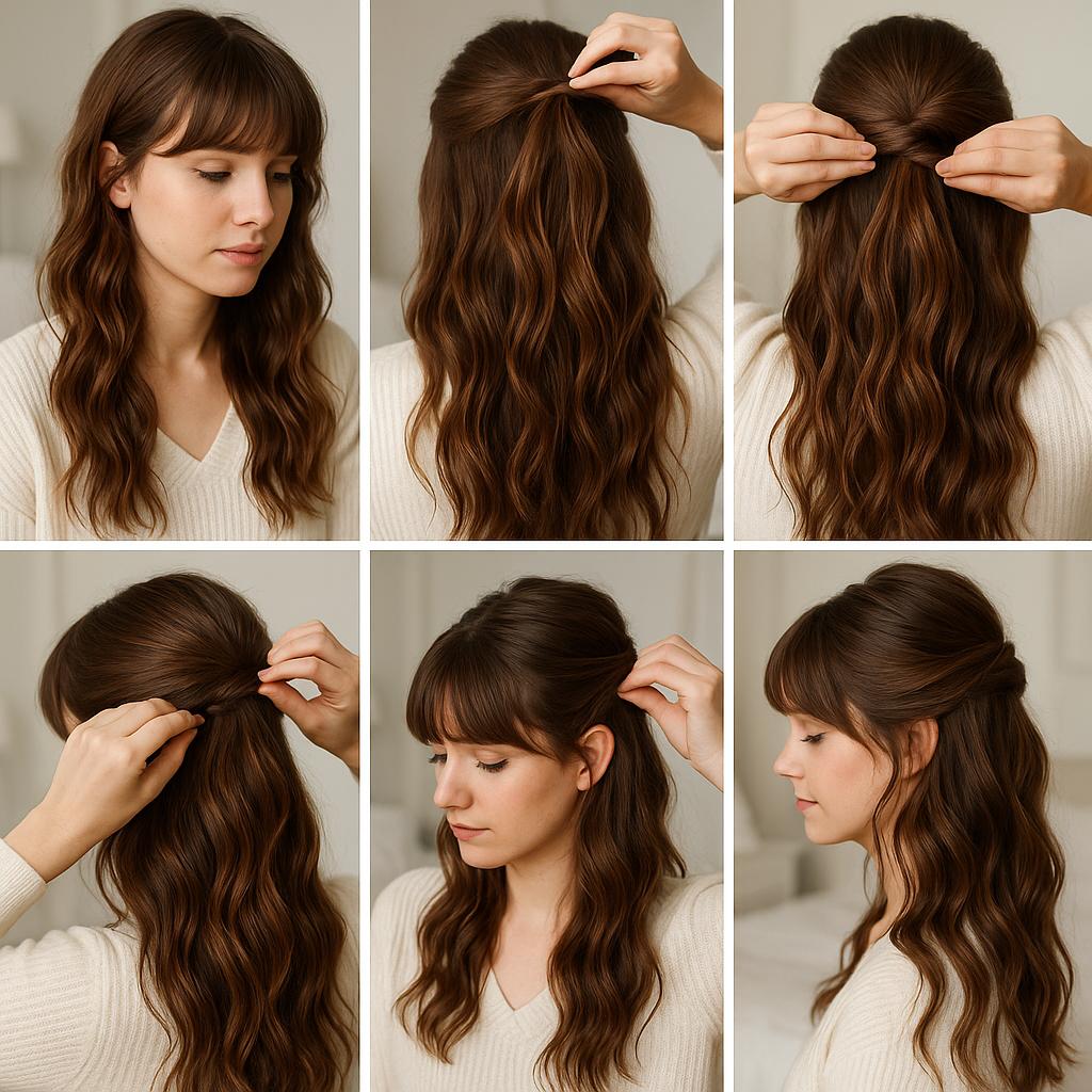 Semi recogido con ondas naturales
