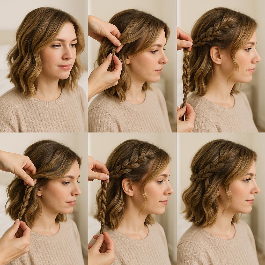 Trenza de lado con ondas suaves