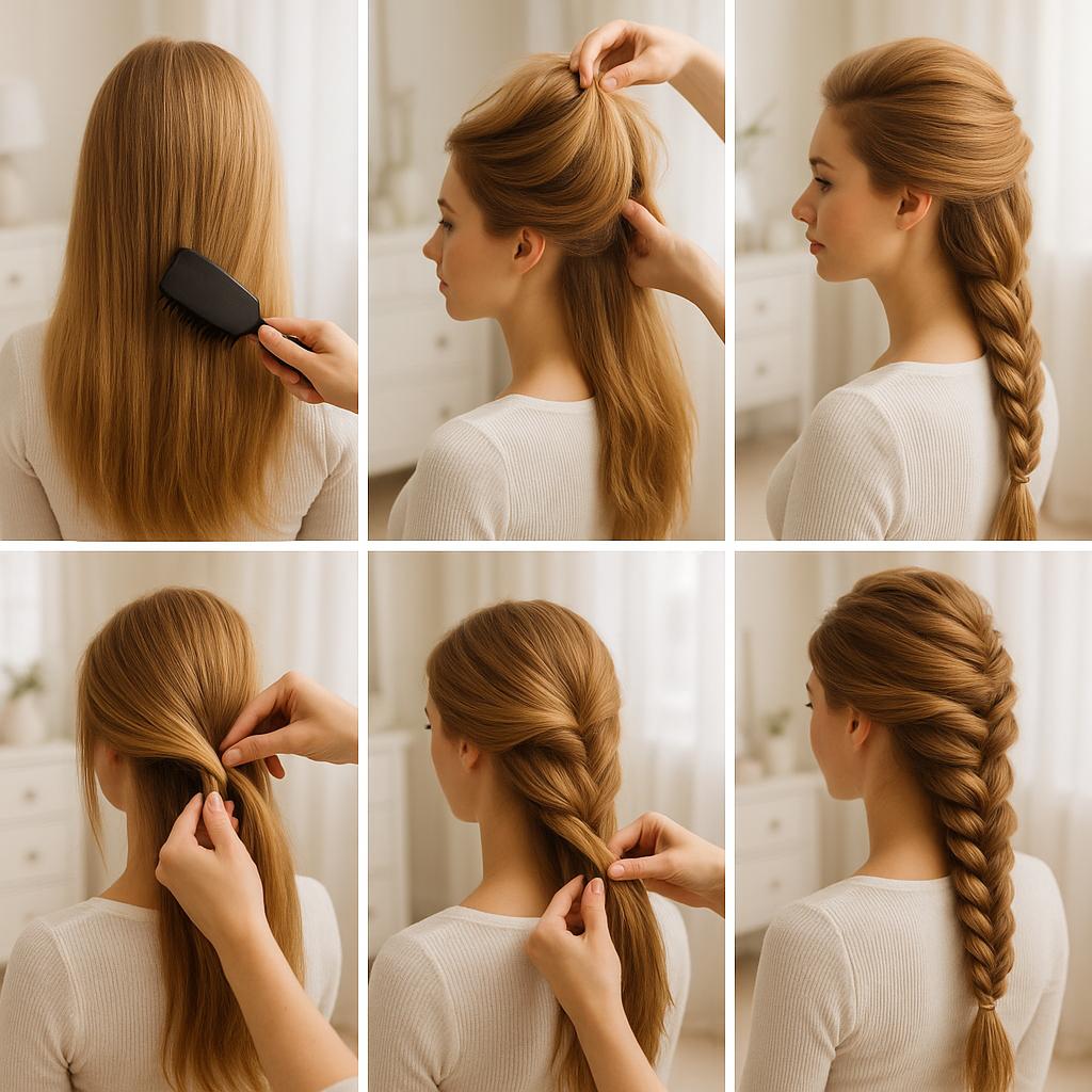 Trenza de espiga con volumen