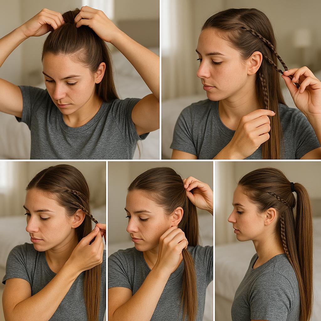 Media cola con detalles de trenzas pequeñas