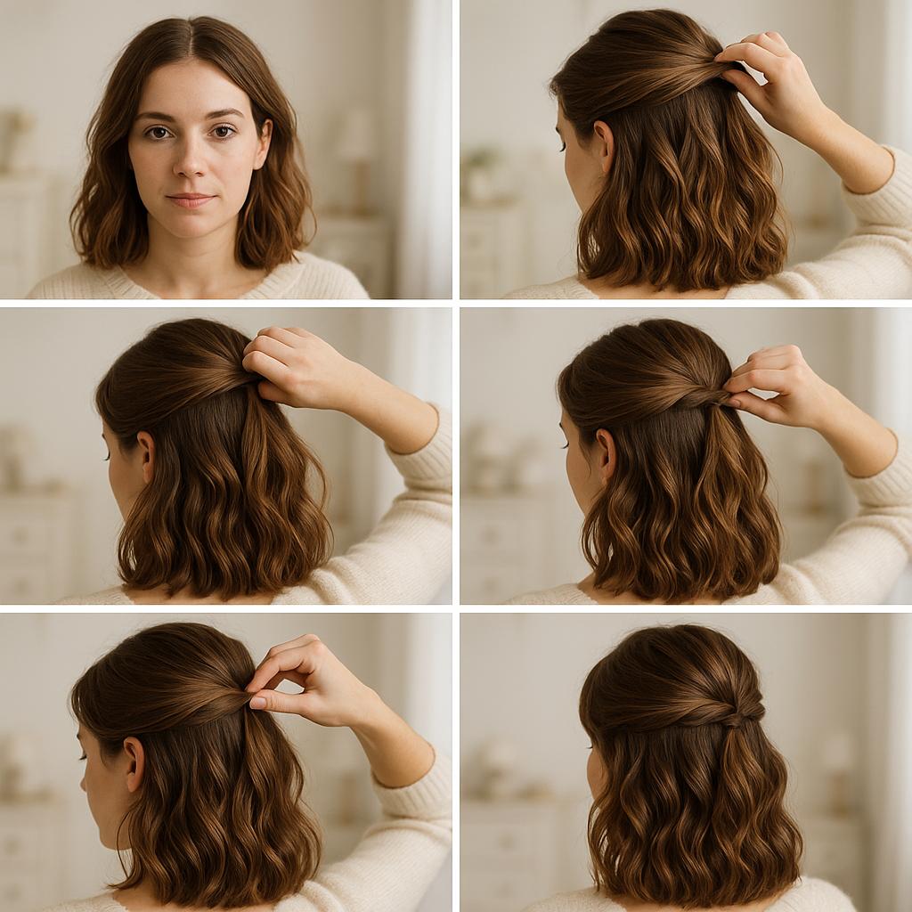 Semi recogido con ondas naturales