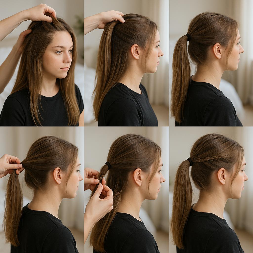 Media cola con detalles de trenza fina