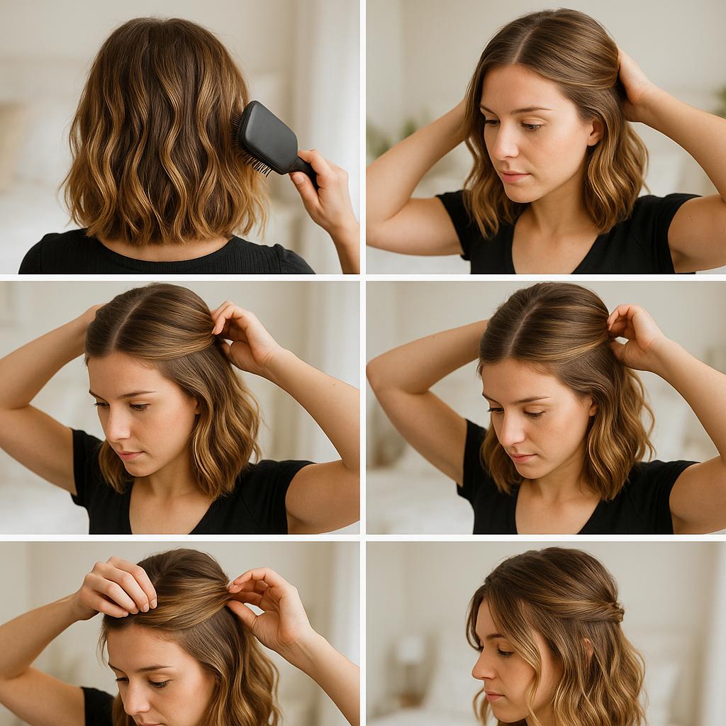 Semi recogido con ondas naturales