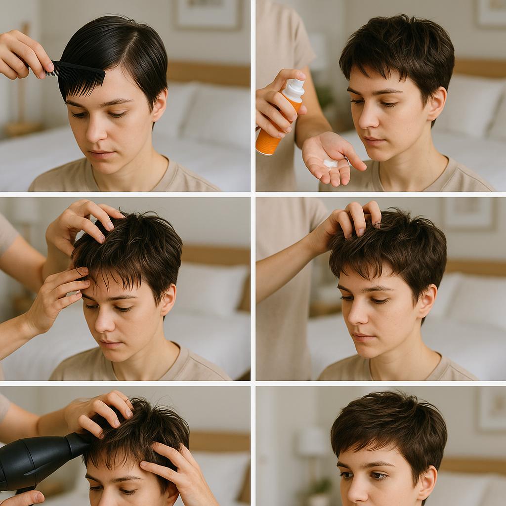 Corte pixie con textura