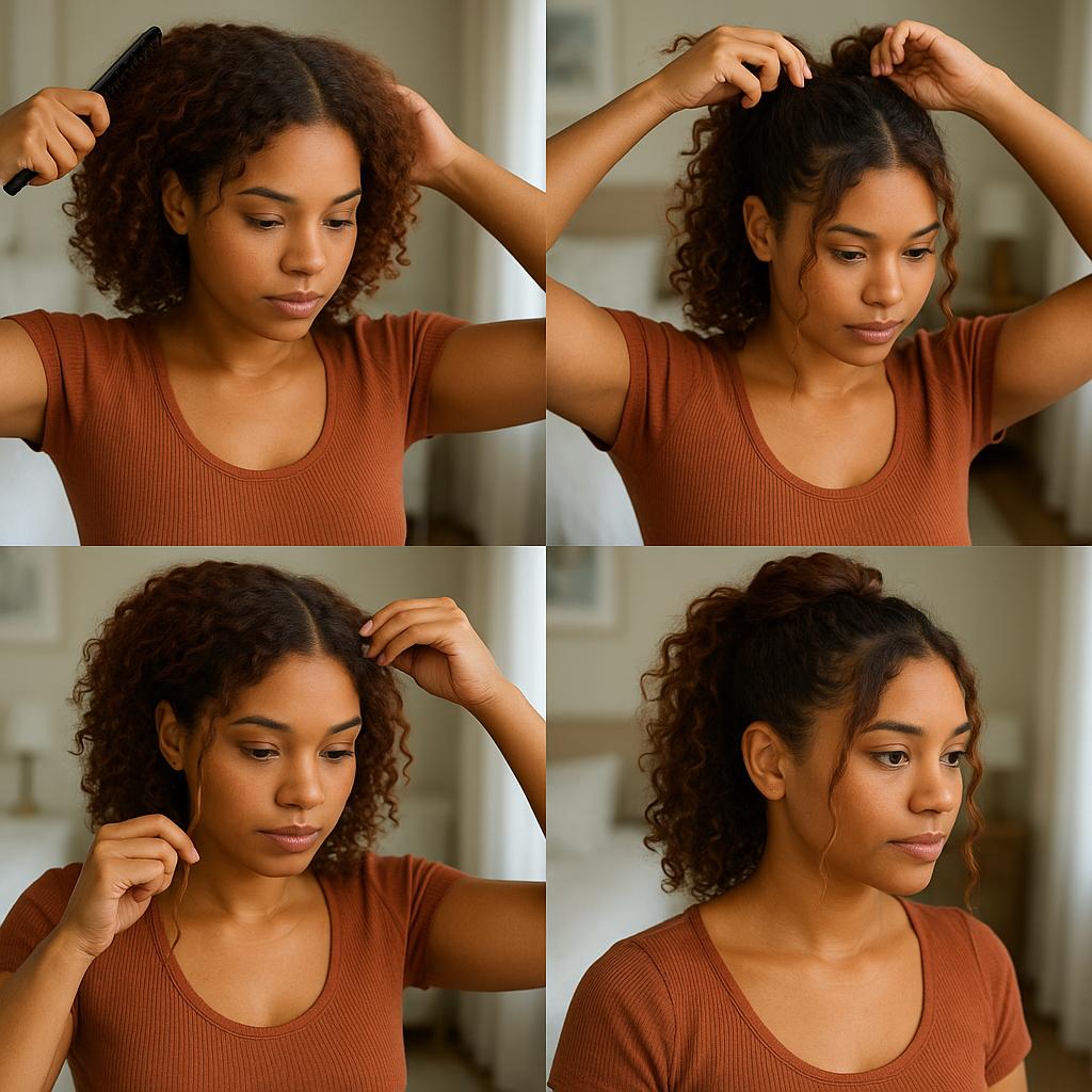 Media cola con mechones destacados