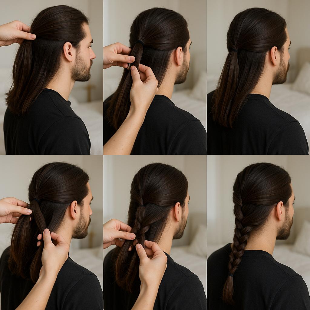 Media cola con trenza espiga