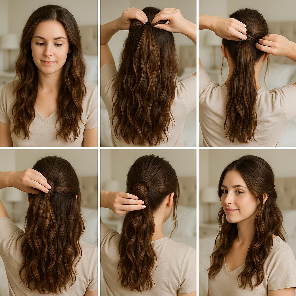 Semi recogido con ondas naturales