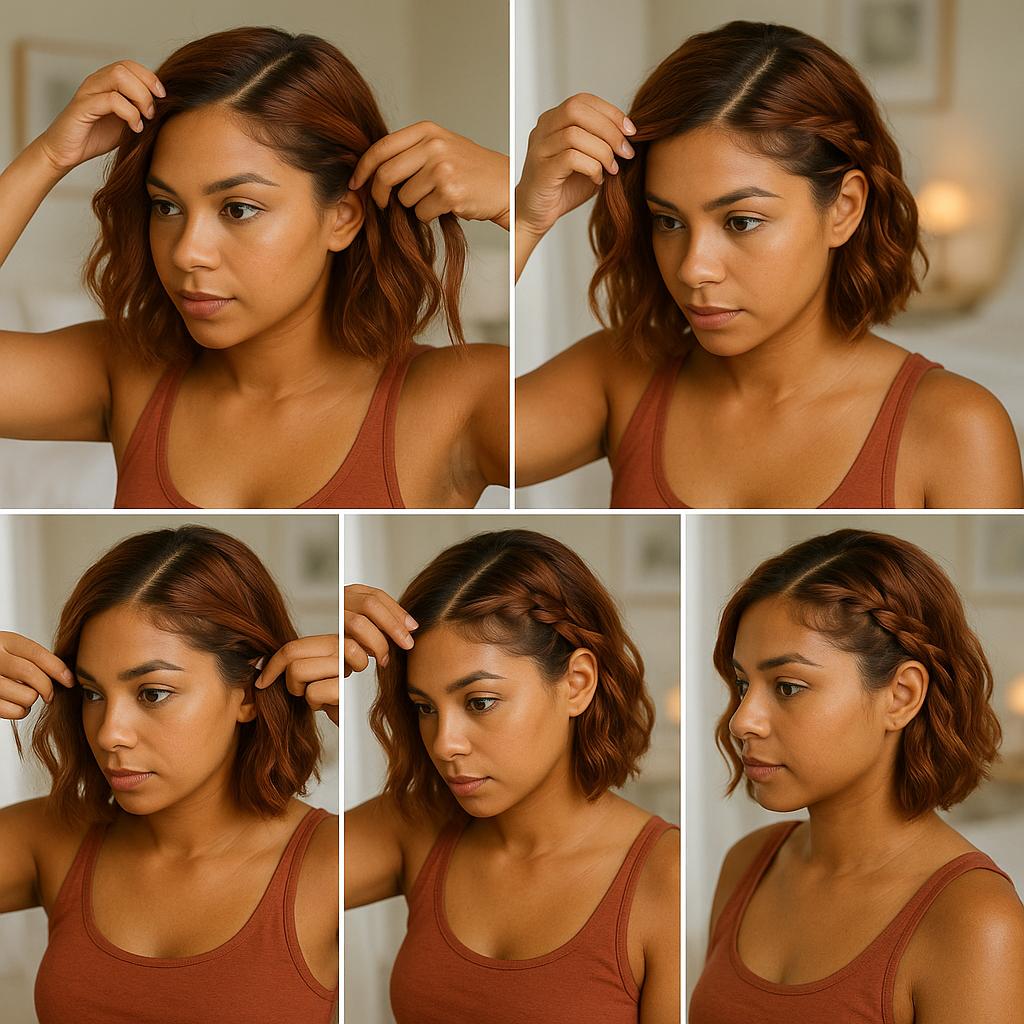 Trenza de lado con textura definida