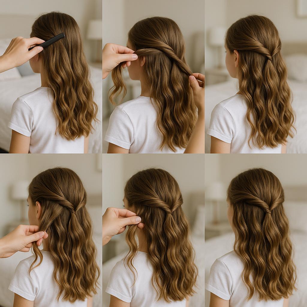 Semi recogido con ondas naturales