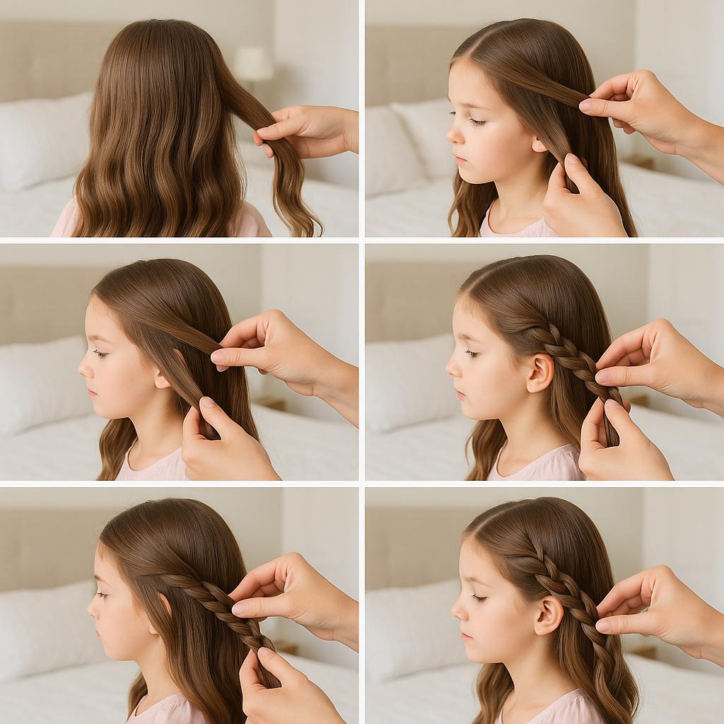 Trenza de lado con ondas suaves