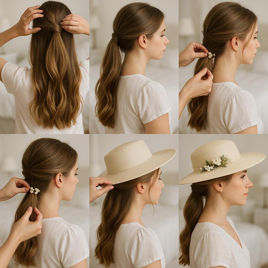 Media cola con accesorios y pamela