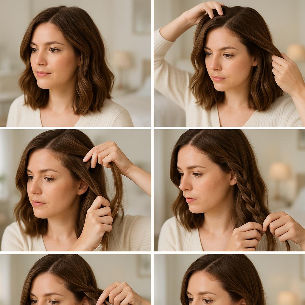 Trenza de lado con ondas suaves