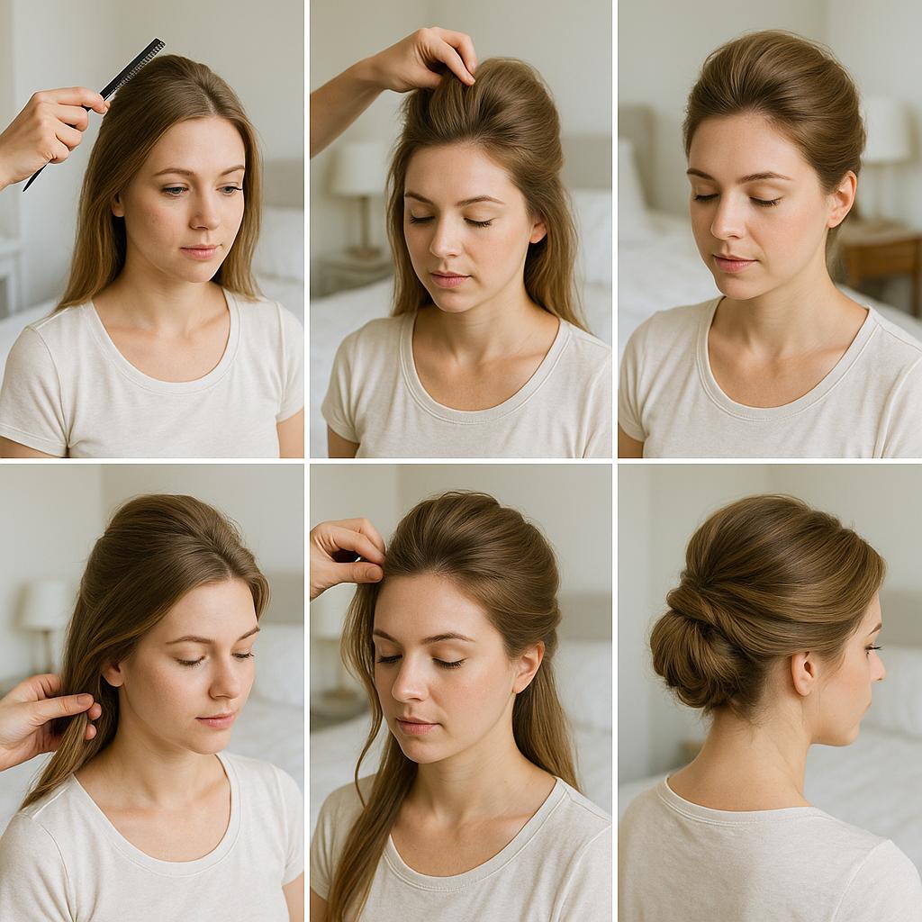Recogido con trenza y volumen en la parte superior