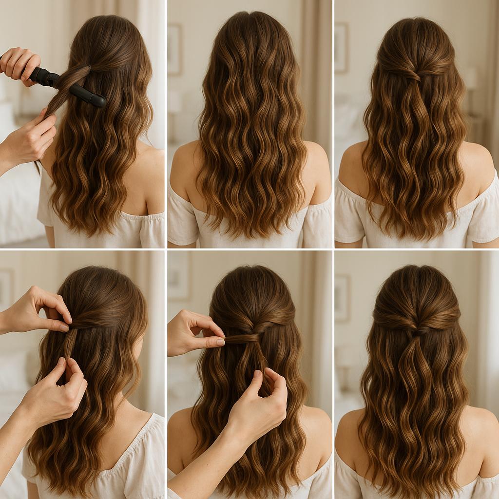 Semi recogido con ondas naturales