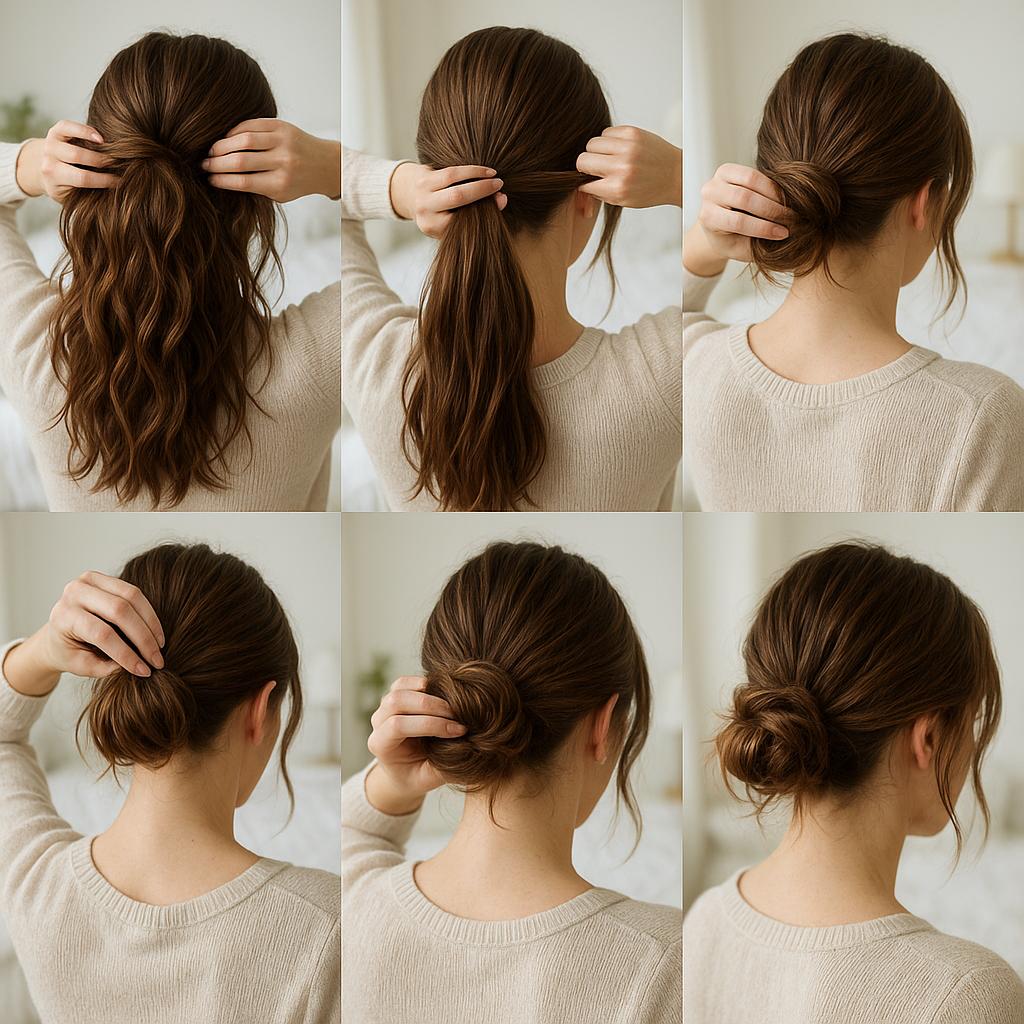 Moño bajo desordenado