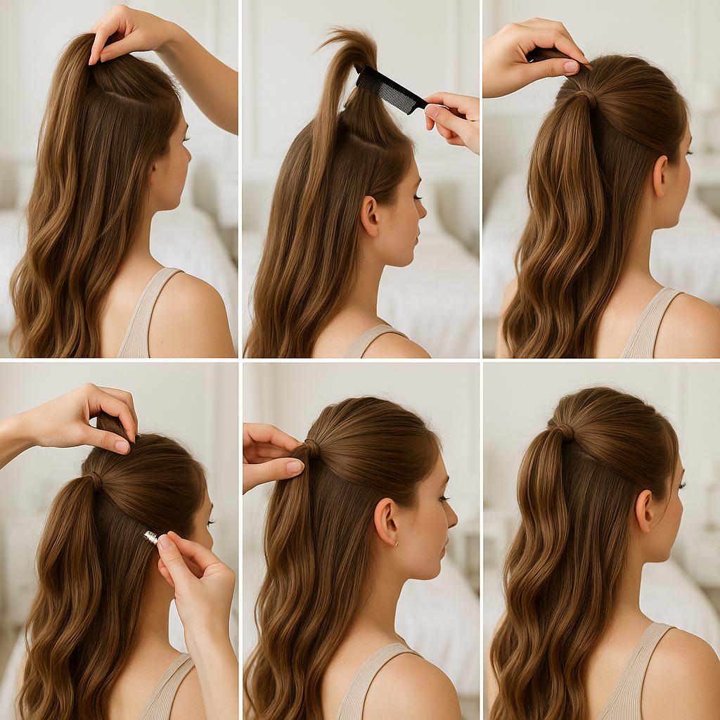 Media cola con accesorios brillantes