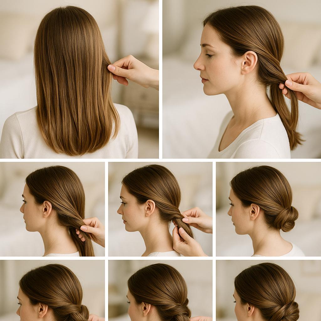 Moño bajo con detalles laterales