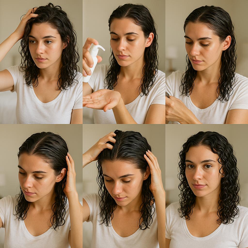 Rizos definidos con efecto mojado