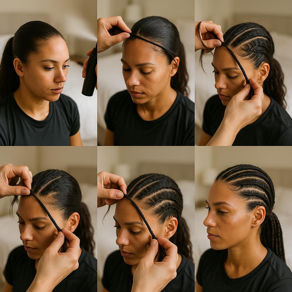 Pequeñas trenzas africanas con efecto brillante