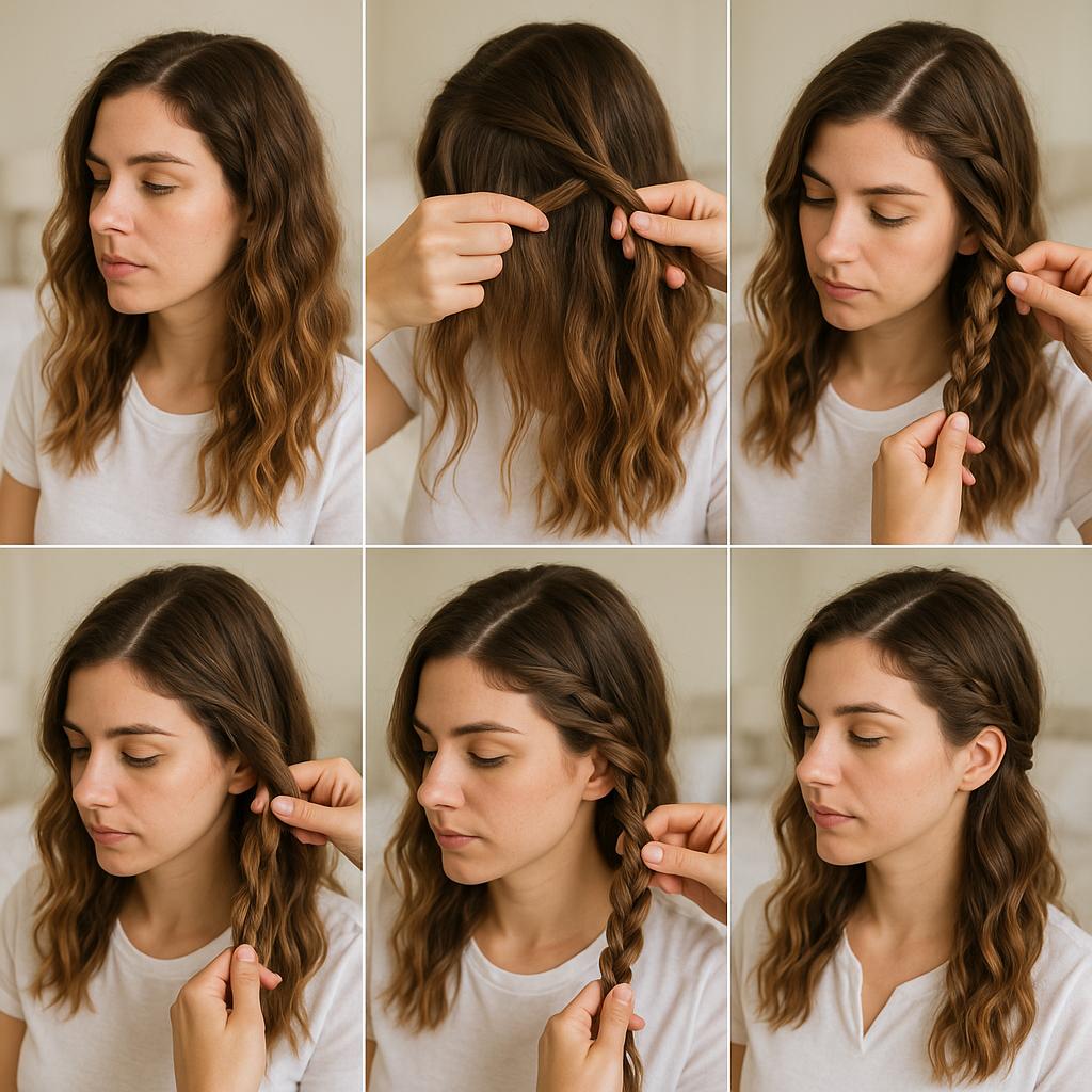 Trenza de Lado con Ondas Naturales
