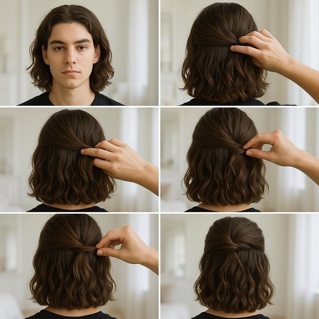 Semi recogido con ondas naturales