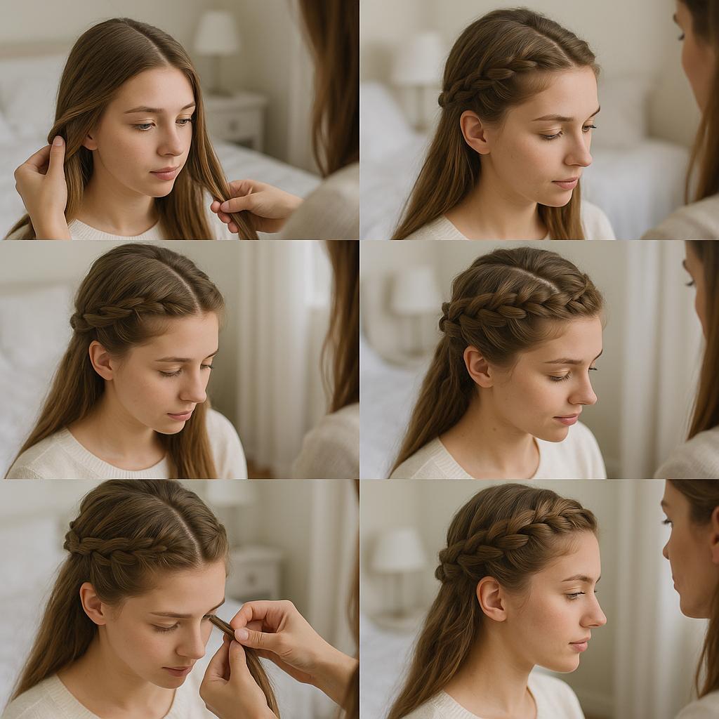 Trenza de raíz en corona