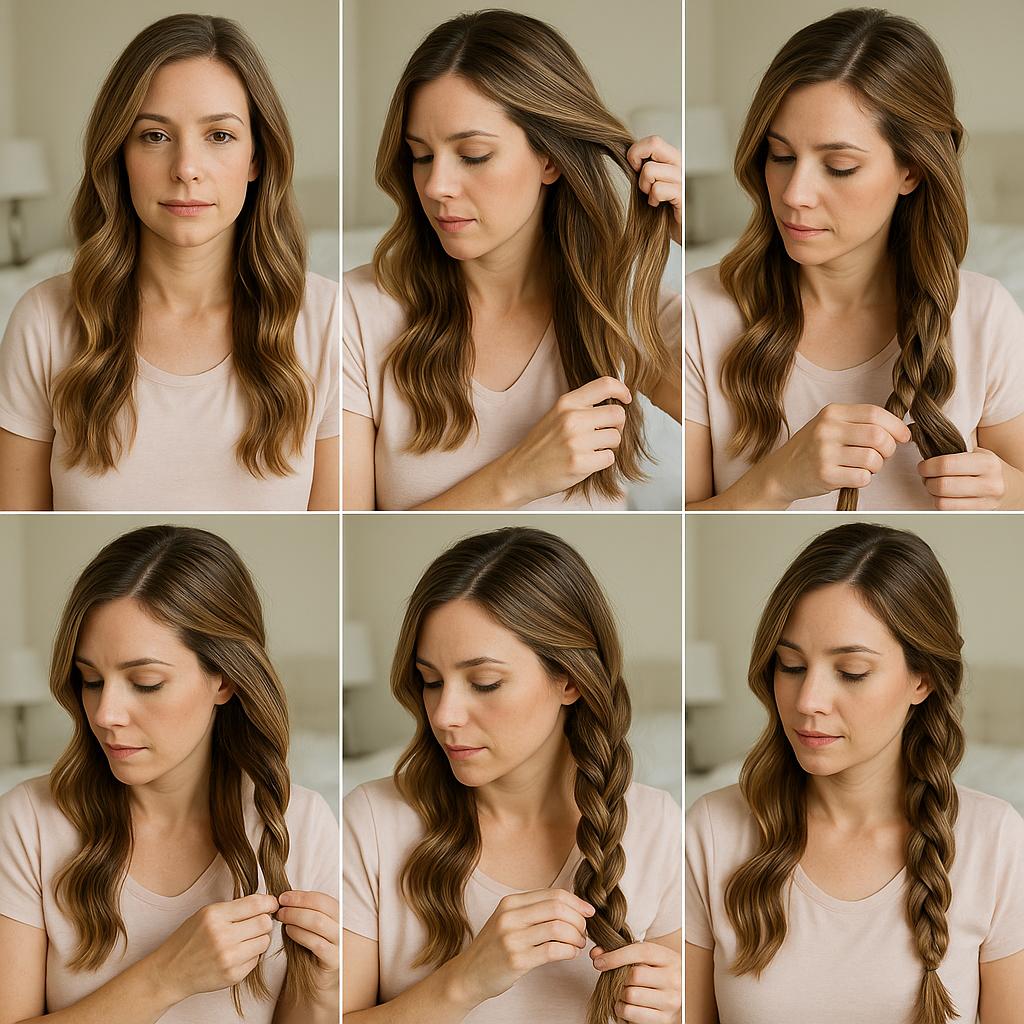 Trenza de lado con ondas suaves