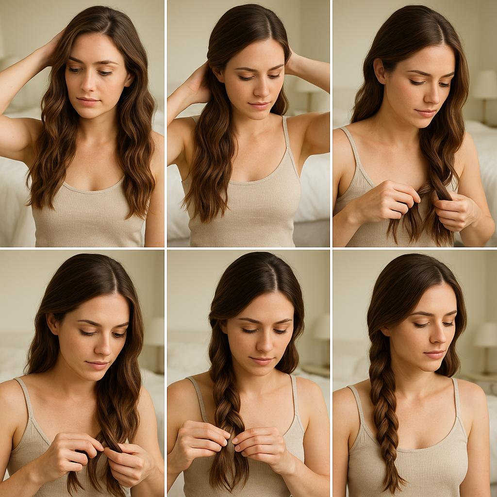 Trenza de lado con ondas naturales