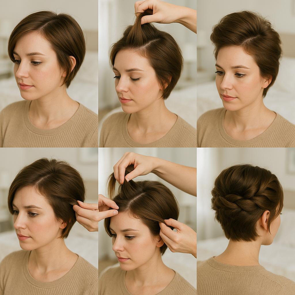 Trenza corona con volumen