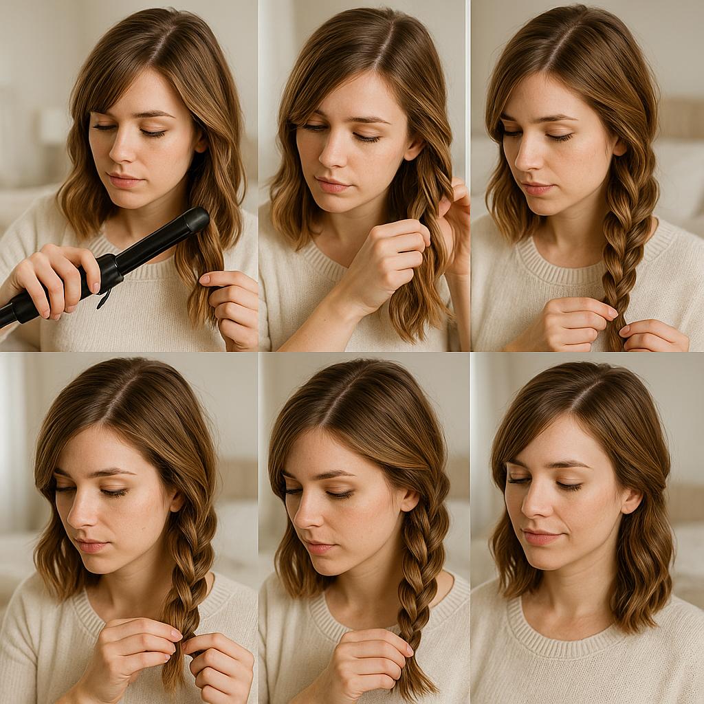 Trenza de lado con ondas suaves