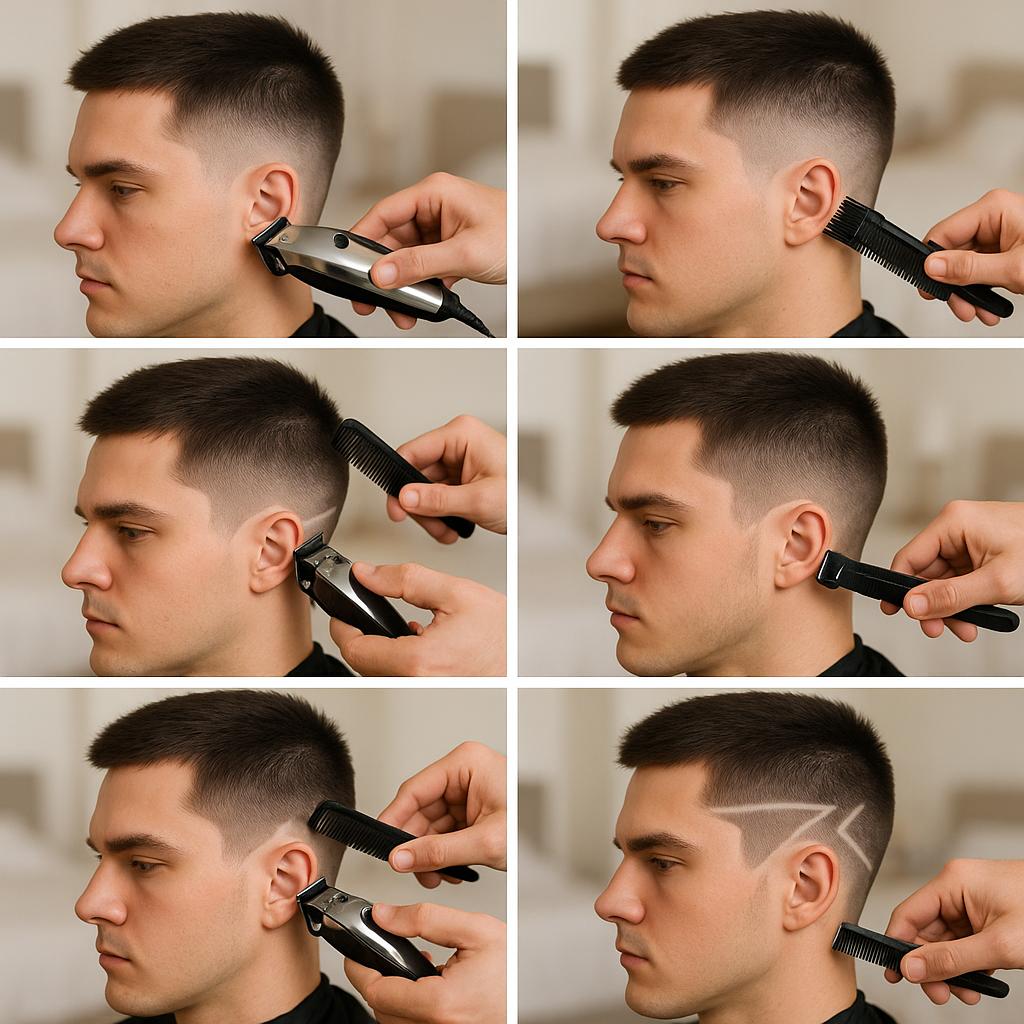 Rapado con diseño geométrico